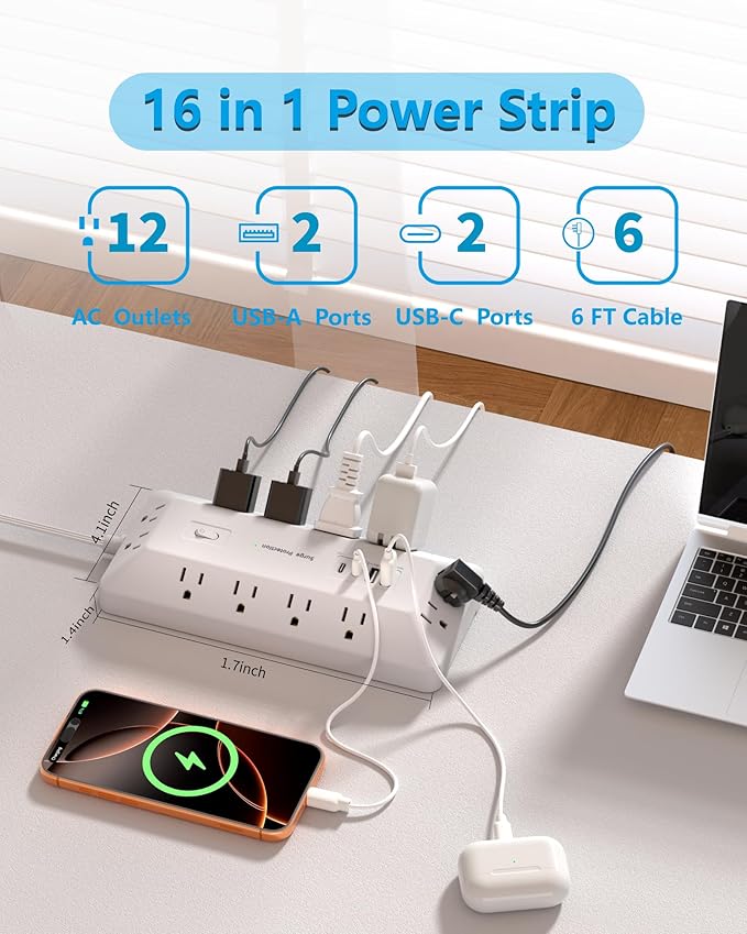 Inhwatek Surge Protector Power Strip - Image 2