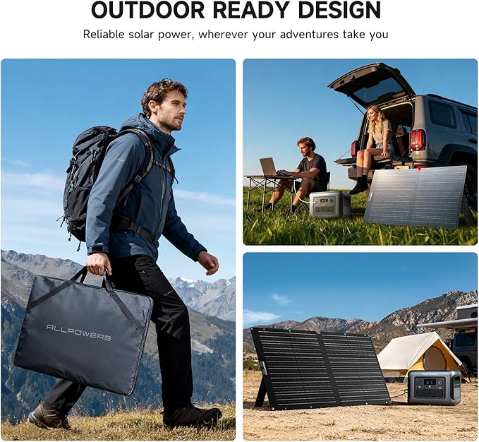 ALLPOWERS SOLAX SE100 100W Portable Solar Panel, High-Efficiency 23%-25% - Image 2