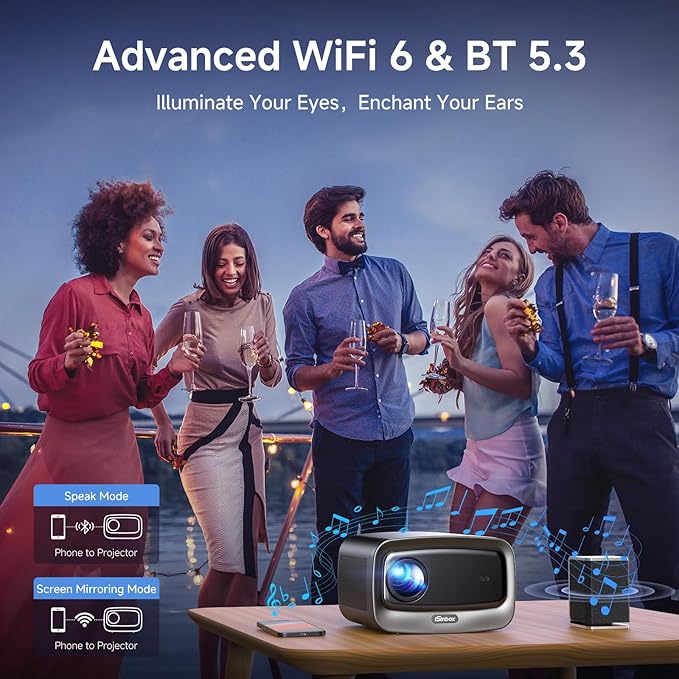 Smart Projector 4K with WiFi 6 and Bluetooth 5.3, 6D Keystone Outdoor Movie - Image 9