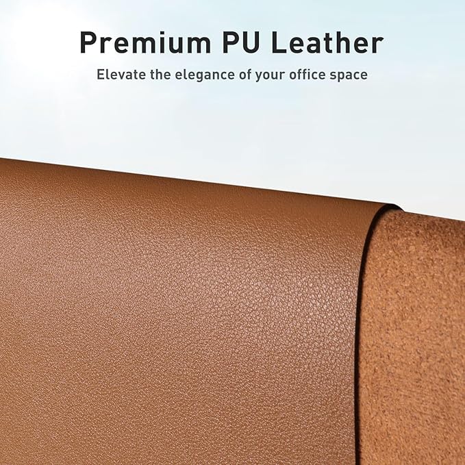 Aothia Faux Leather Desk Mat – Large Mouse Pad, Non-Slip PU Leather Blotter - Image 2