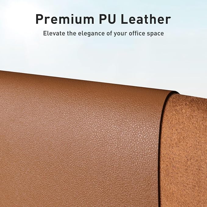 Aothia Leather Desk Pad Protector, Mouse Pad, Office Desk Mat, Non-Slip PU - Image 2