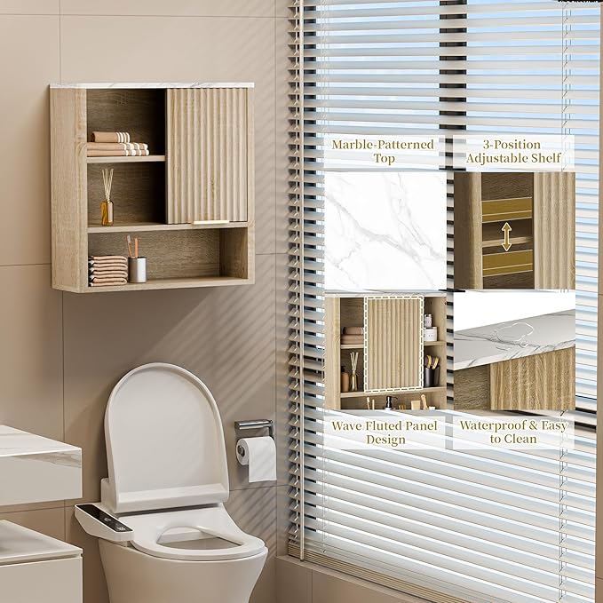 Bathroom Wall Cabinet, Fluted Medicine Cabinet - Image 3