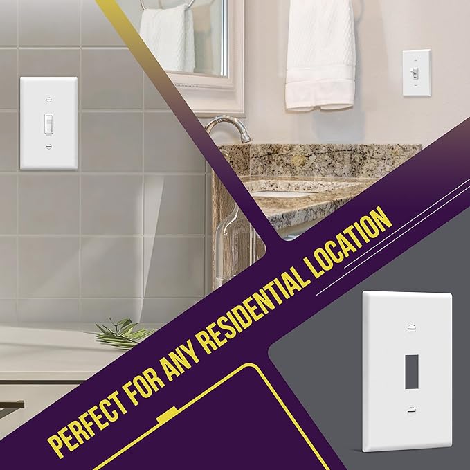 ENERLITES Toggle Light Switch Wall Plate, Gloss Finish, Size 1-Gang 4.50" x - Image 4