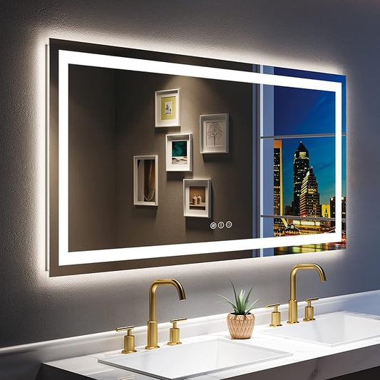 YEELAIT 55x30 Inch LED Bathroom Mirror by YEELAIT