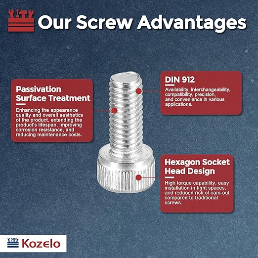 Kozelo 100pcs Socket Head Cap Screws - Image 3