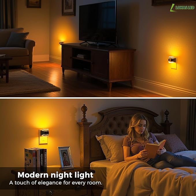 L LOHAS LED Night Light, Bubble Night Lights Plug into Wall, 2 Pack Night Lights - Image 5