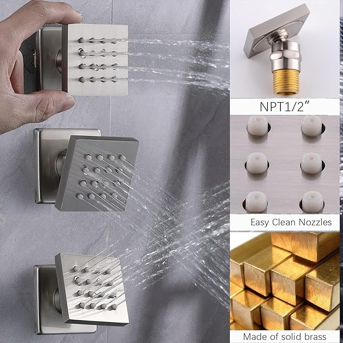KATAIS Digital Tempreature Display Full Body Shower System Wall Mounted 8 Inch - Image 4