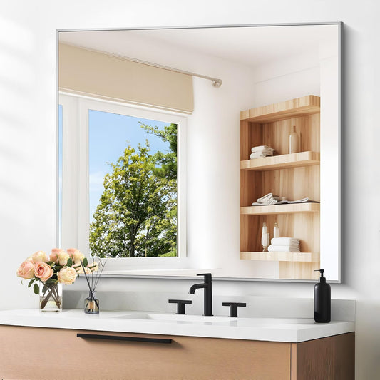 36" x 40"Bathroom Mirror, Decorative Rectangular Vanity Mirror