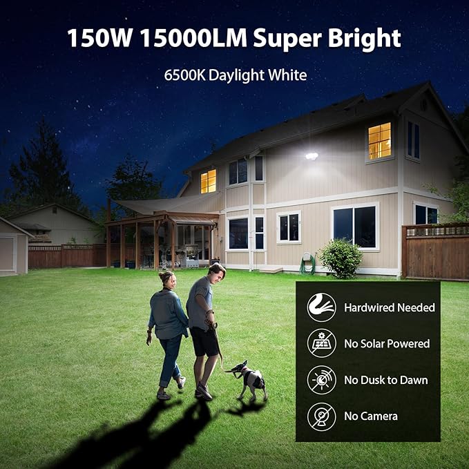 iMaihom 150W Motion Sensor Light Outdoor, 15000LM 6500K LED Security Floodlights - Image 2