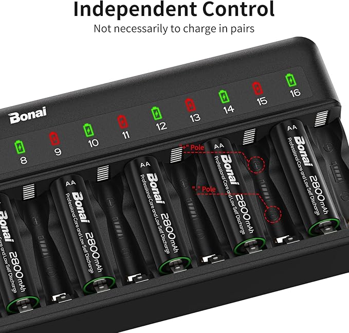 BONAI AA AAA Battery Charger 16 Bay - Image 3