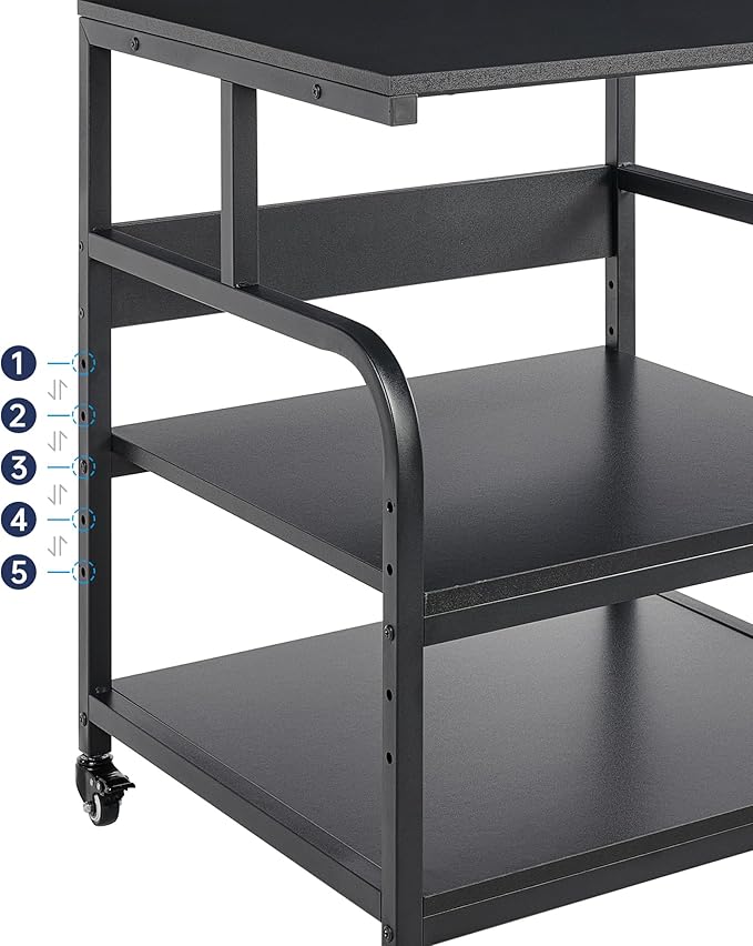 Fannova 25.6" x 23.6" Extra Large Printer Stand Table - Image 4