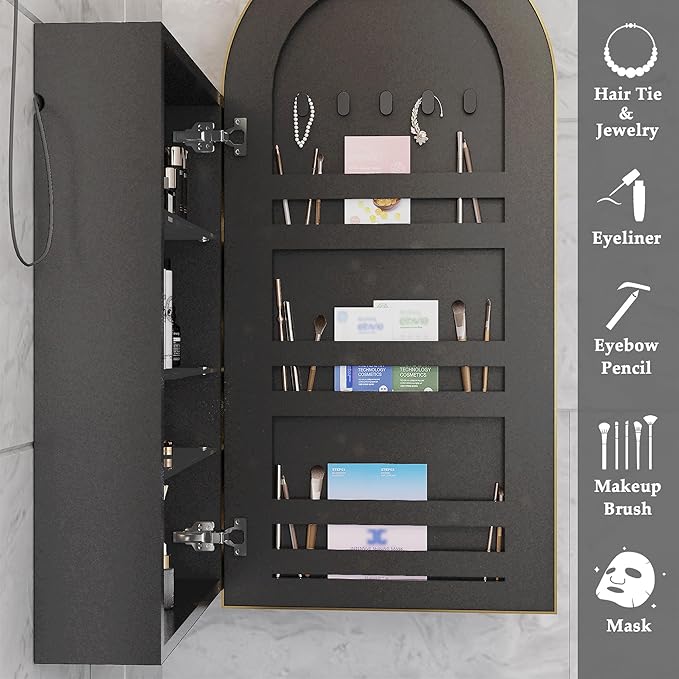 Gold Arched Bathroom Cabinet - Image 4
