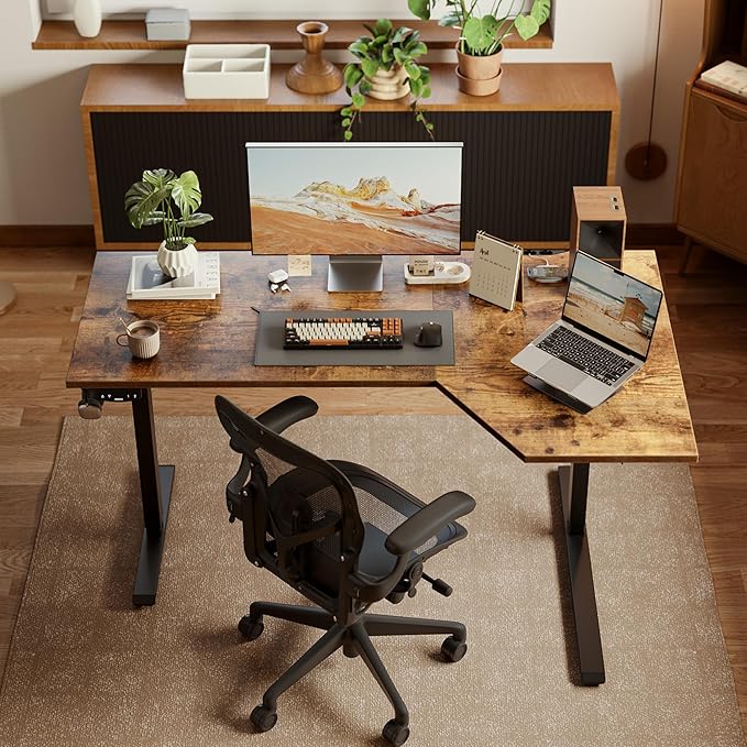 Agilestic Electric Standing Desk, L-Shaped 59 Inches Height Adjustable Desk - Image 2