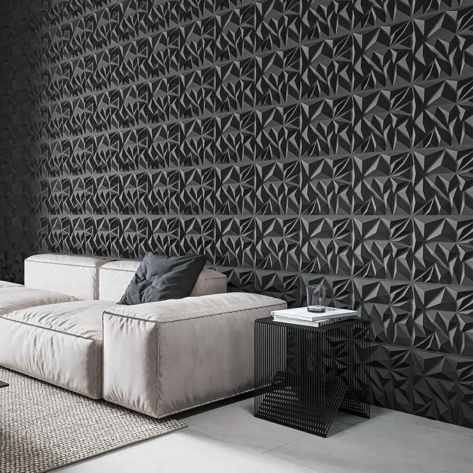Art3d 33-Pack 3D Wall Panels for Interior Wall Decor, Modern Diamond Textured - Image 2