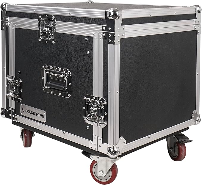 Sound Town Enhanced Thickness 1/2” Plywood 8U Audio Rack/Road ATA Case - Image 4