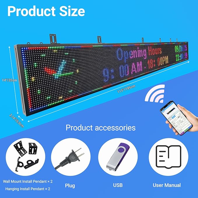 P10 Scrolling LED Sign Programmable Display Digital Bright Open Led Sign - Image 3