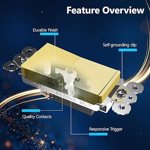 LIDER Brushed Gold Minimalist Design Decorator Switch - Image 3