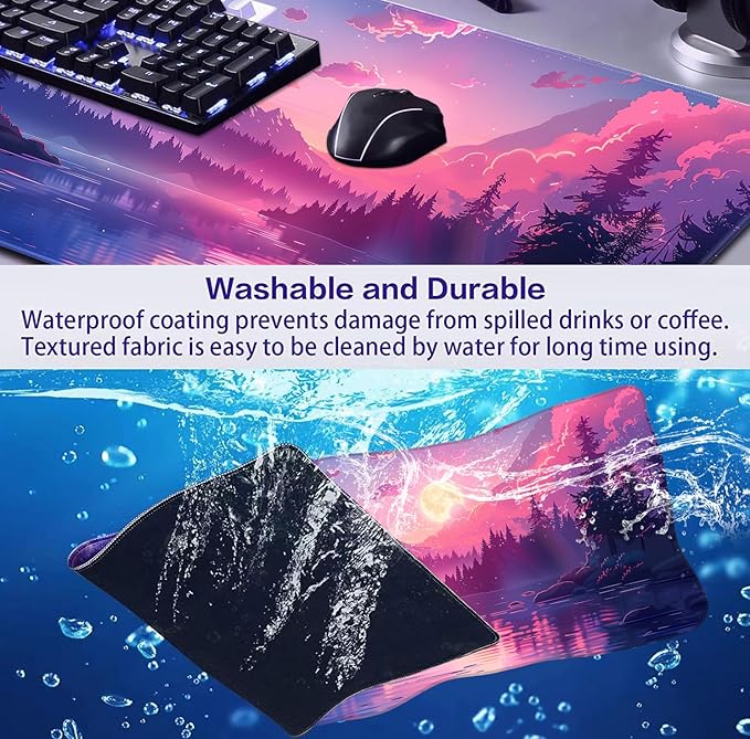 Sunset Mountain Scenic XXL Extended Mouse Pad, Fuji Mountain Large Laptop Pad - Image 6