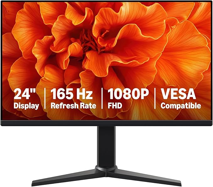 Amazon Basics 24 Inch Gaming Monitor, FHD 1080P, VESA Compatible, Adaptive sync by AmazonBasics
