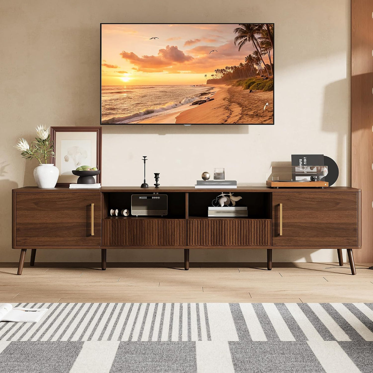 Merax Mid Century 78" TV Stand, Modern Entertainment Center