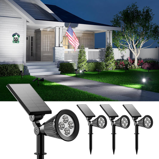 4 Pack Solar Spotlights Outdoor Waterproof