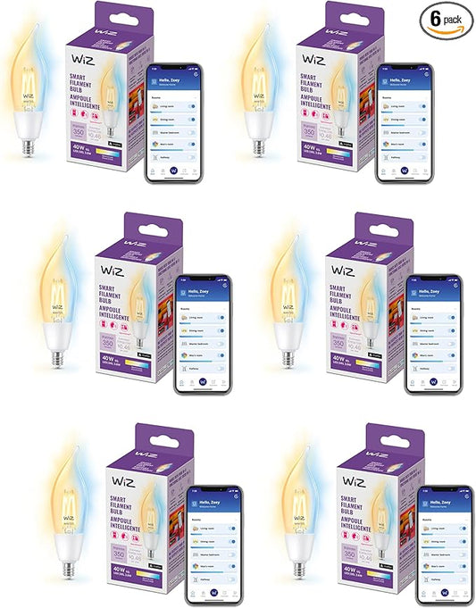 WiZ Connectd Clear 40W BA11 Tunable White Filament LED Smart Bulb by WiZConnectedLighting