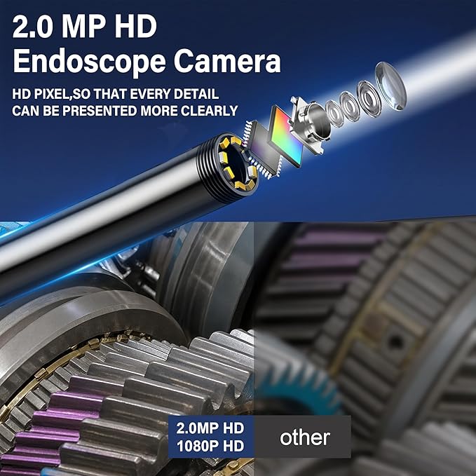 Endoscope Camera with Light, Borescope Camera with 4.3" IPS Screen, 1080P HD - Image 3