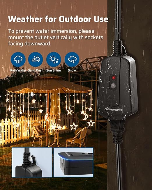 DEWENWILS Outdoor Wireless Remote Control Outlet, 15 amp Heavy Duty - Image 3