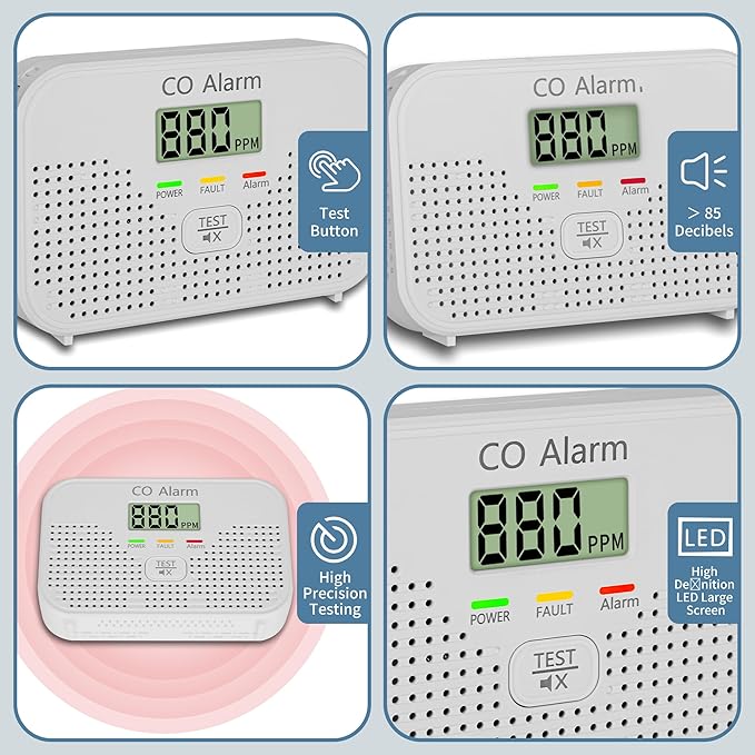 Carbon Monoxide Detector Powered by AA Battery, CO Monitoring Alarm - Image 5
