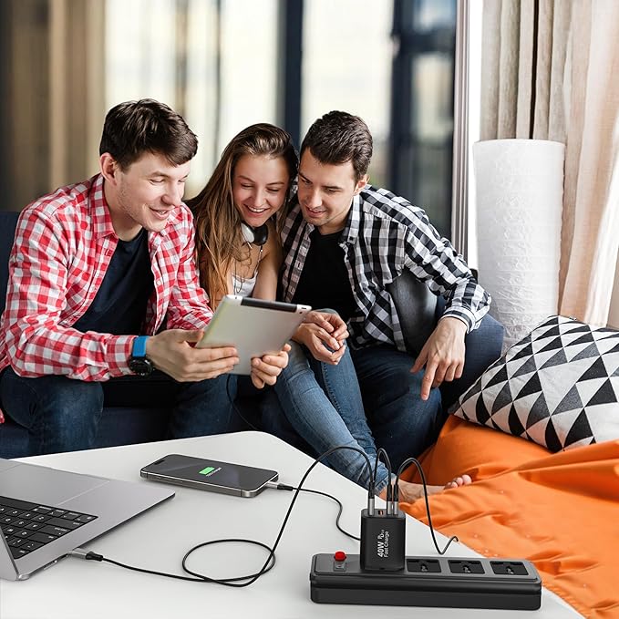 TT&C USB C Block 40W, 4 Ports Wall Plug Fast Charging Block, PD+QC Multiport - Image 7