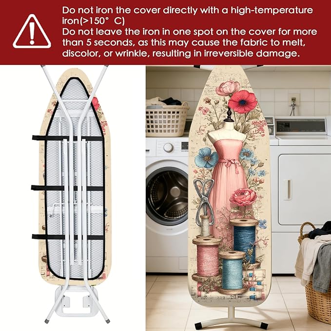 Nuxovilar Ironing Board Cover Needle Cotton 15x54 Inches | Ironing Board Cover - Image 6