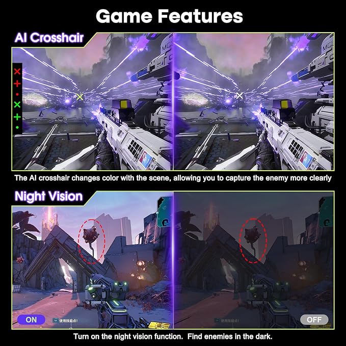 Amzfast 24.5 Inch FHD 280Hz/240Hz Gaming Monitor, 1ms Adaptive Sync, 10 Bit - Image 7
