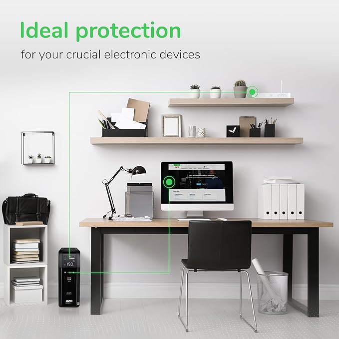 APC UPS 1500VA Sinewave UPS Battery Backup, BR1500MS2 Backup Battery Power - Image 8
