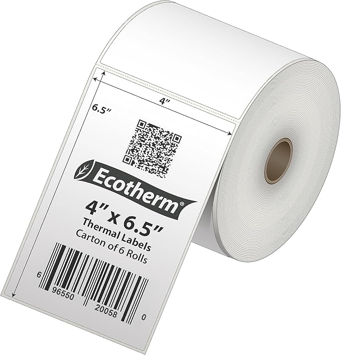 4" x 6.5" Thermal Labels | 6 Rolls | 2280 Labels | fits Zebra, Offnova Thermal - Image 2