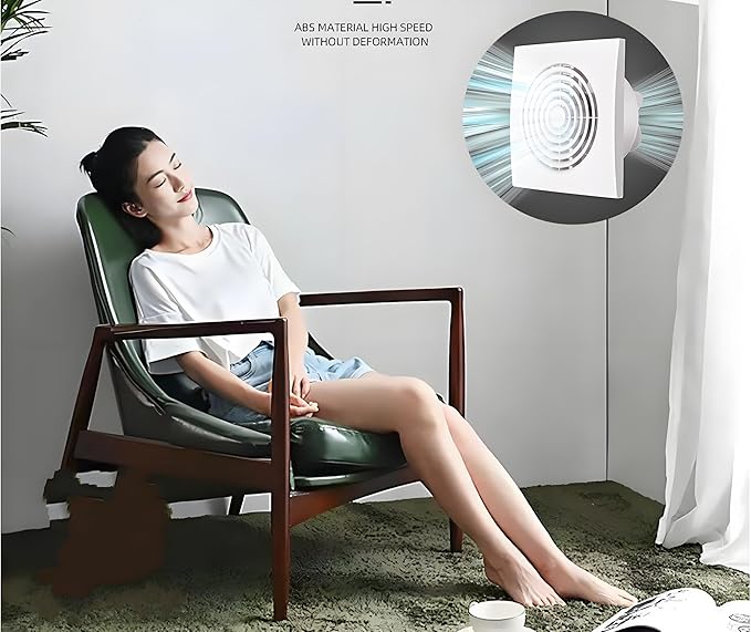 JOANAJO 6 Inch Exhaust Fan Bathroom Exhaust Fan Damper ABS Waterproof - Image 3