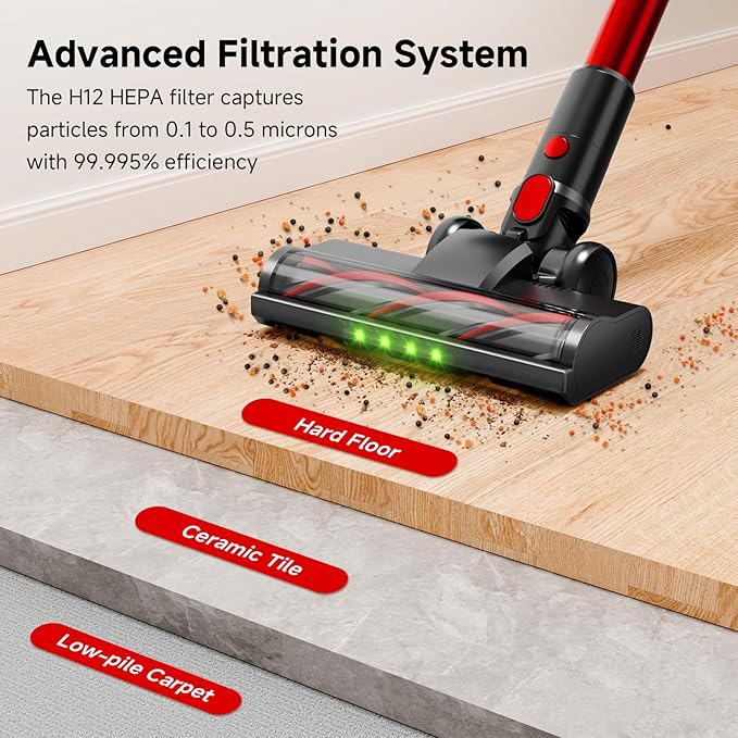 Clinkal Cordless Stick Vacuum Cleaner, 38Kpa Powerful Suction Vacuum Cleaner - Image 3