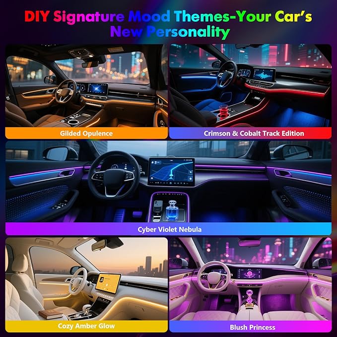 New Version Dreamcolor Acrylic Car Interior Lights 22 in 1 RGB LED Strip Lights - Image 7