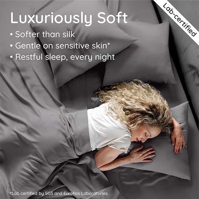 Bambaw King Sheets Set 4pcs, 100% Viscose Derived from Bamboo Sheets, King Size - Image 4