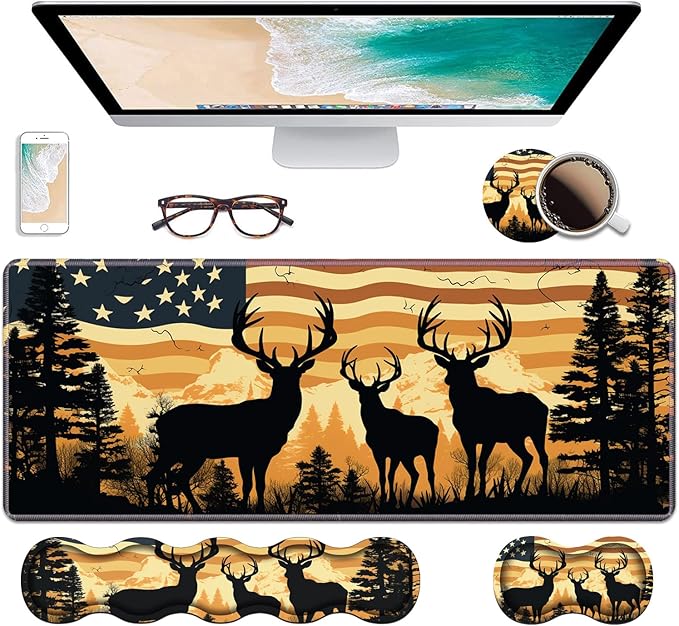 Ergonomic Keyboard Wrist Rest & Mouse Pad Wrist Rest Set, Large XXL Gaming Desk by Unknown