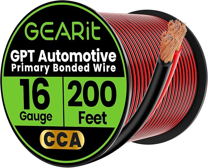 GEARit 16 Gauge Wire GPT Automotive Primary Bonded Wire -2 Conductor CCA by GEARit