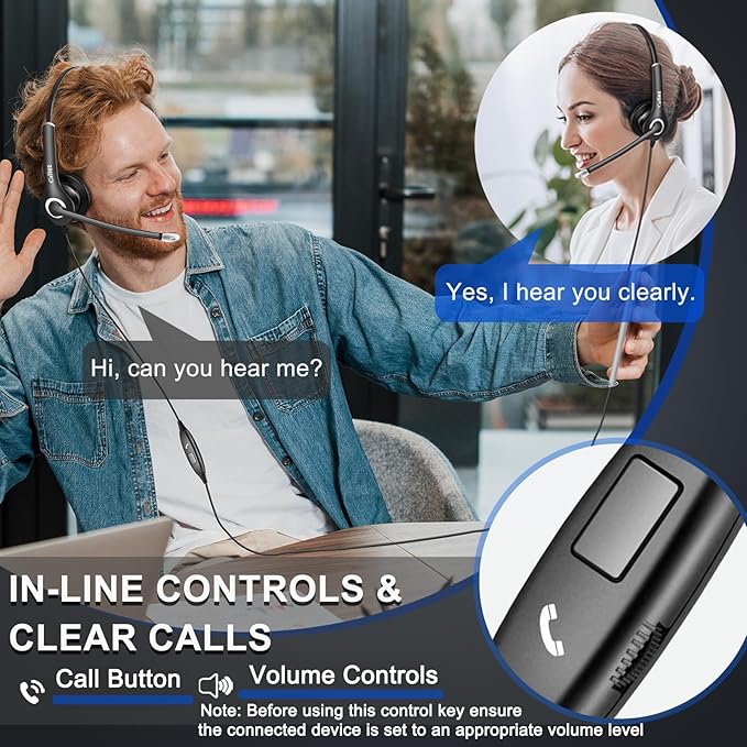 Callez Wired Computer Headset, 3.5mm/USB-C Headset - Image 5