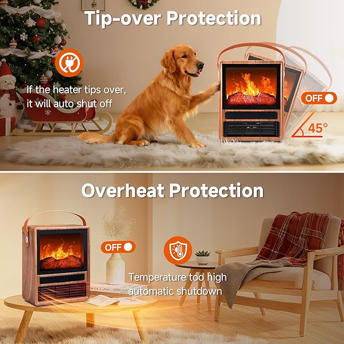 FLAME&SHADE Portable Electric Fireplace Heater - Image 3
