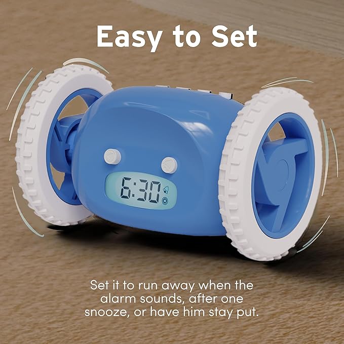 CLOCKY Extra Loud Alarm Clock for Heavy Sleepers on Wheels Rolls Runs Away - Image 6