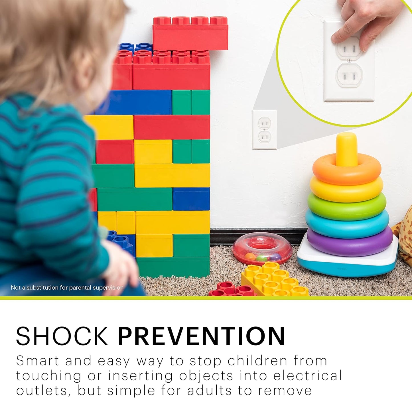 Power Gear Outlet Covers Baby Proofing Child Proof Plug Covers for Electrical Outlets Easy Install Outlet Plug-Covers UL Listed Shock Prevention Clear 54614,(Pack of 240)