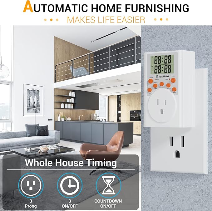 Timer Outlet, Nearpow Multifunctional Infinite Cycle Programmable Plug-in - Image 8