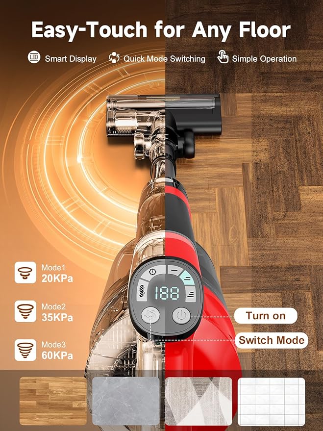 60KPa Cordless Vacuum Cleaner for Home, 700W Brushless Motor Handheld Vacuum - Image 5