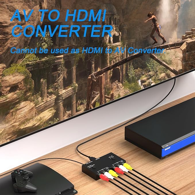 Arector 2 AV to HDMI Converter, 1080P/720P 2 Port RCA Composite CVBS AV Switch - Image 6