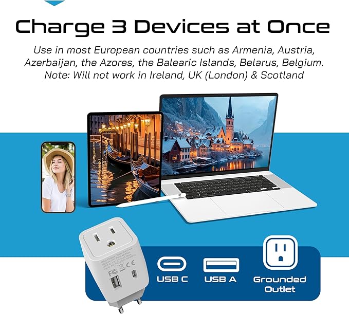 Ceptics European Travel Plug Adapter - Image 3
