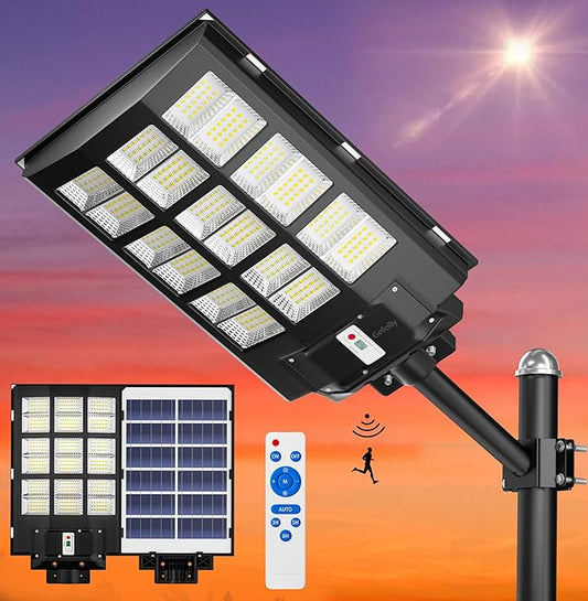 Gefolly SL-3600W Solar Street Lights Outdoor, 360000LM Commercial Parking Lot by GefollyLight