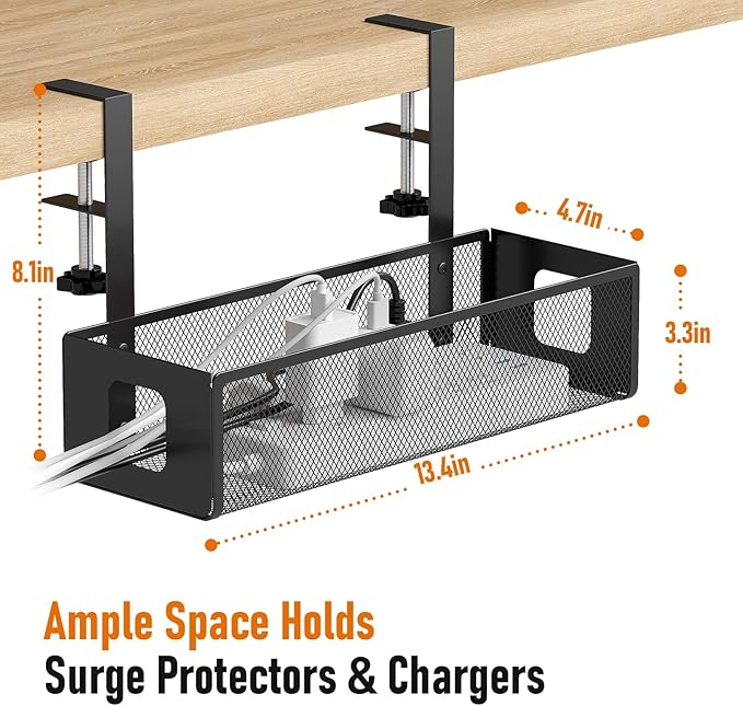 DELAMU Under Desk Cable Management Tray - Image 2